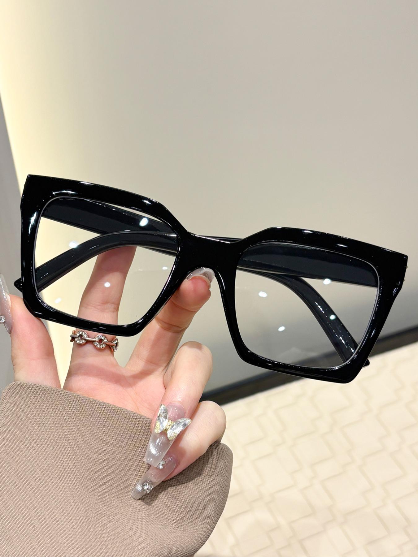 Women's Rectangular Casual Simple Flat Mirror, Leopard Pattern Eyeglasses, Ideal for Daily Office Commute, Leisure Activities, Stylish and Functional Design