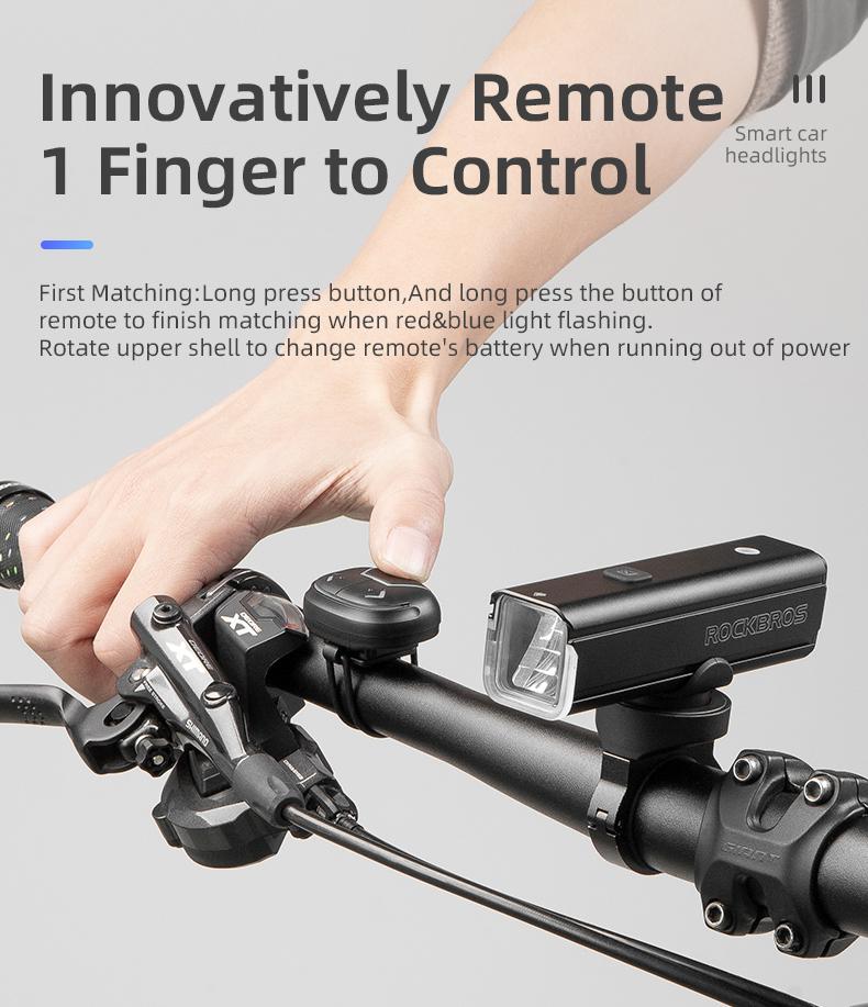 ROCKBROS 1500 Lumens Bike Light for Night Riding, 5000mAh USB-C Rechargeable Bike Headlight, Aluminium Alloy IPX6 Waterproof Bike Front Light, 5 Modes & Auto Mode Anti-Dazzling LED Bike Light