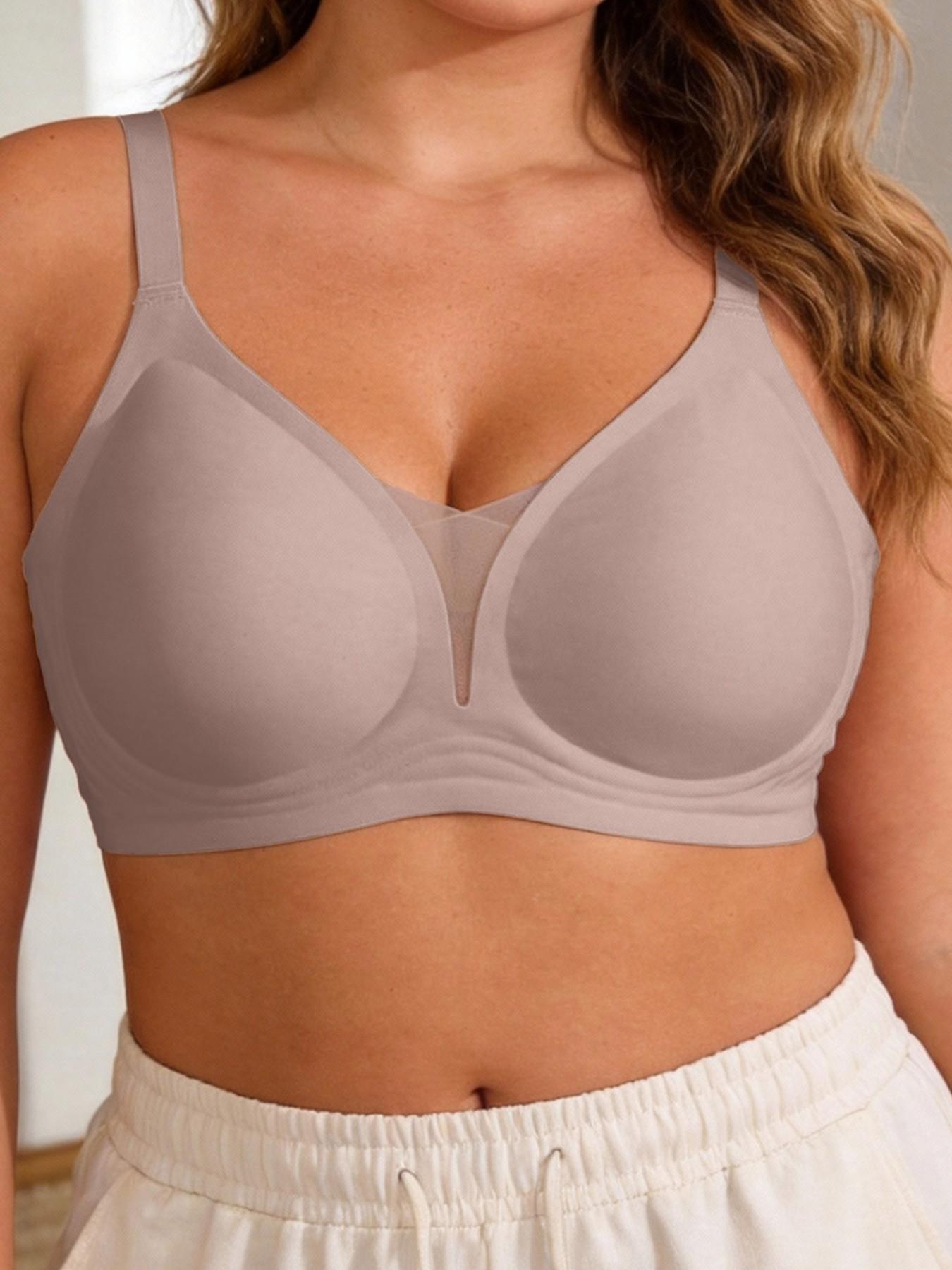 Jelly Wireless Bra For Women Push Up, Sexy Deep V Mesh Lingerie, Full Coverage Soft Support, Seamless Invisible T-Shirt Bralette, Breathable Summer Essential, All Day Comfort Basic Inner Layer, Perfect Mother's Day Gift