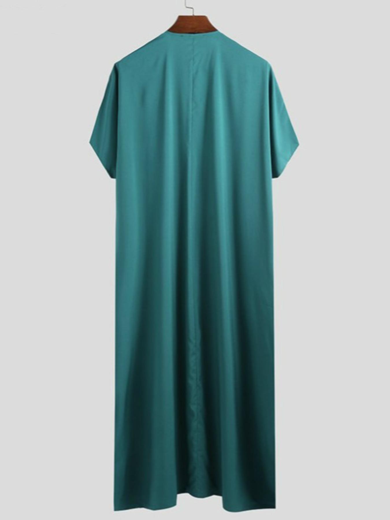 New Muslim Middle Eastern Arabic Dubai Dress Shirt, Malaysian Men's Long Robe, Stylish and Comfortable Clothing for Daily Wear