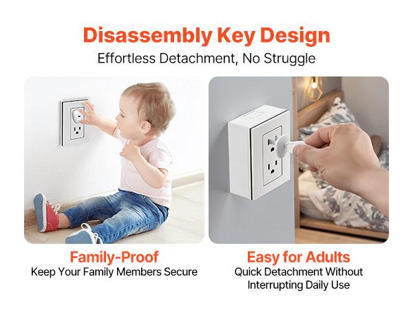 VEVOR Outlet Covers, 70 Pack, Plug Covers for Electrical Outlets, Secure Electric Socket Protector Caps with Shock Prevention, Easy Installation, Insulated ABS, for Home Wall Power Sockets, White