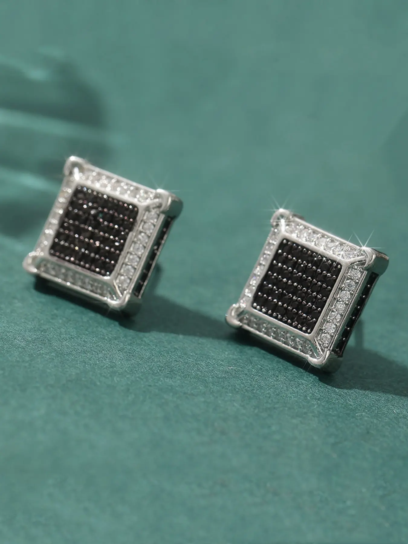 Fashionable Square Stud Earrings, Sparkling Synthetic Zircon Earrings, Daily Festival Casual Party Wear Accessories, Perfect Choice for Birthday Gifts
