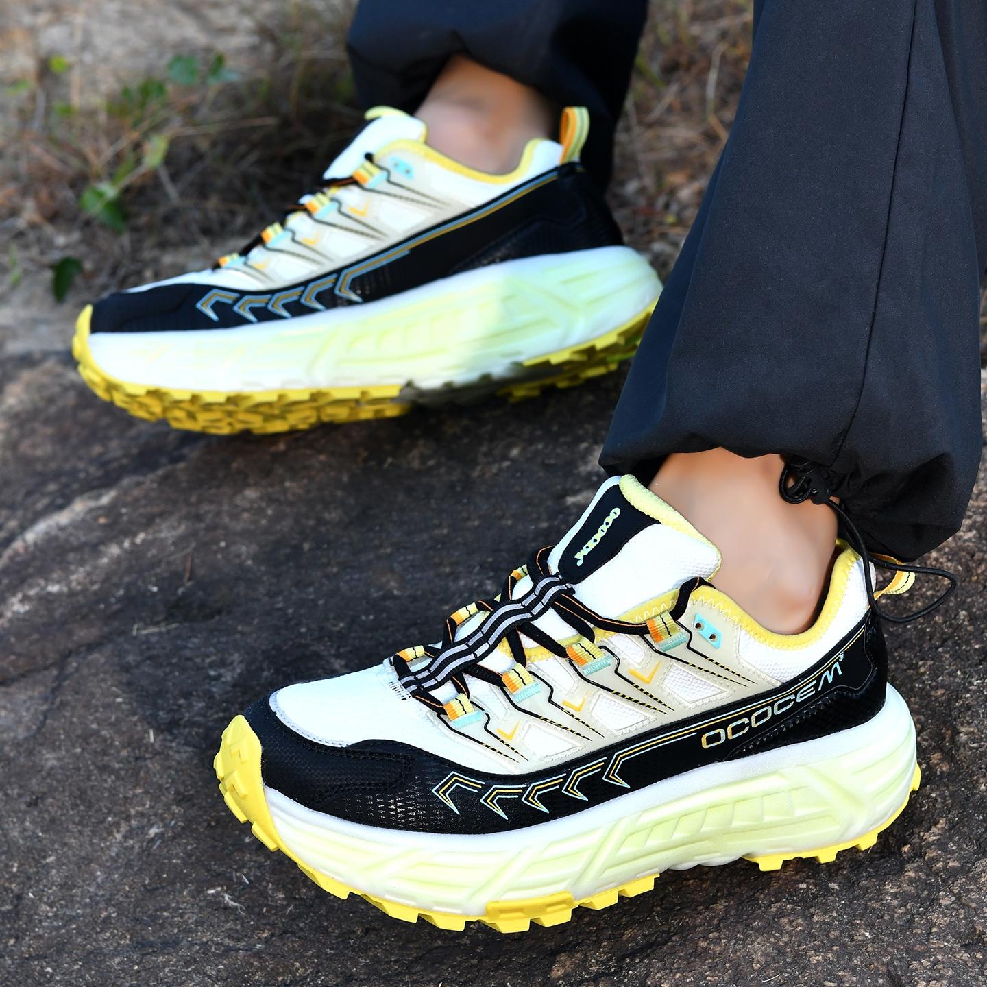 Ococem All-Terrain Outdoor Running Shoes, Ultra-Critical Foam Cushioning, Anti-Slip Waterproof Wide Fit Hiking Boots