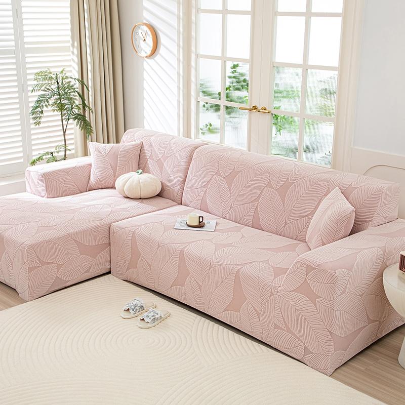 One-Stop Sofa Refresh Solution, Full-Cover Leaf Pattern Sofa Cover, Sofa Slipcover, Pet-Friendly Elastic Sofa Cover, Anti-Stain Durable, 6 Colors Available