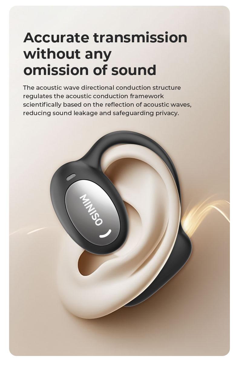 MINISO 181 earphones OWS open Bluetooth 6.0 sports earphones HIFI sound quality sports earphones IPX5 waterproof with microphone