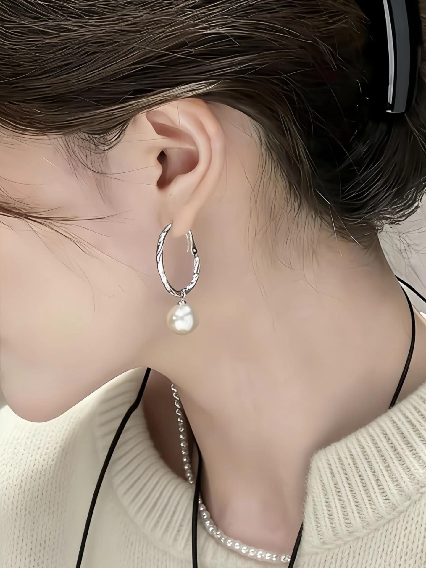 Elegant Pearl Drop Earrings for Women, Unique Design Studs, Versatile Fashion Jewelry, High-Quality Ear Accessories