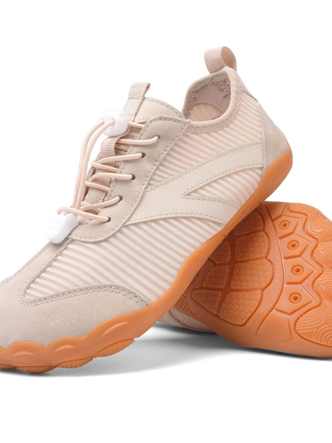 Couple Five-Finger Yoga Shoes, Casual Indoor Fitness Sneakers, Mesh Fabric, Rubber Sole, Wide Fit, Solid Color, China Made