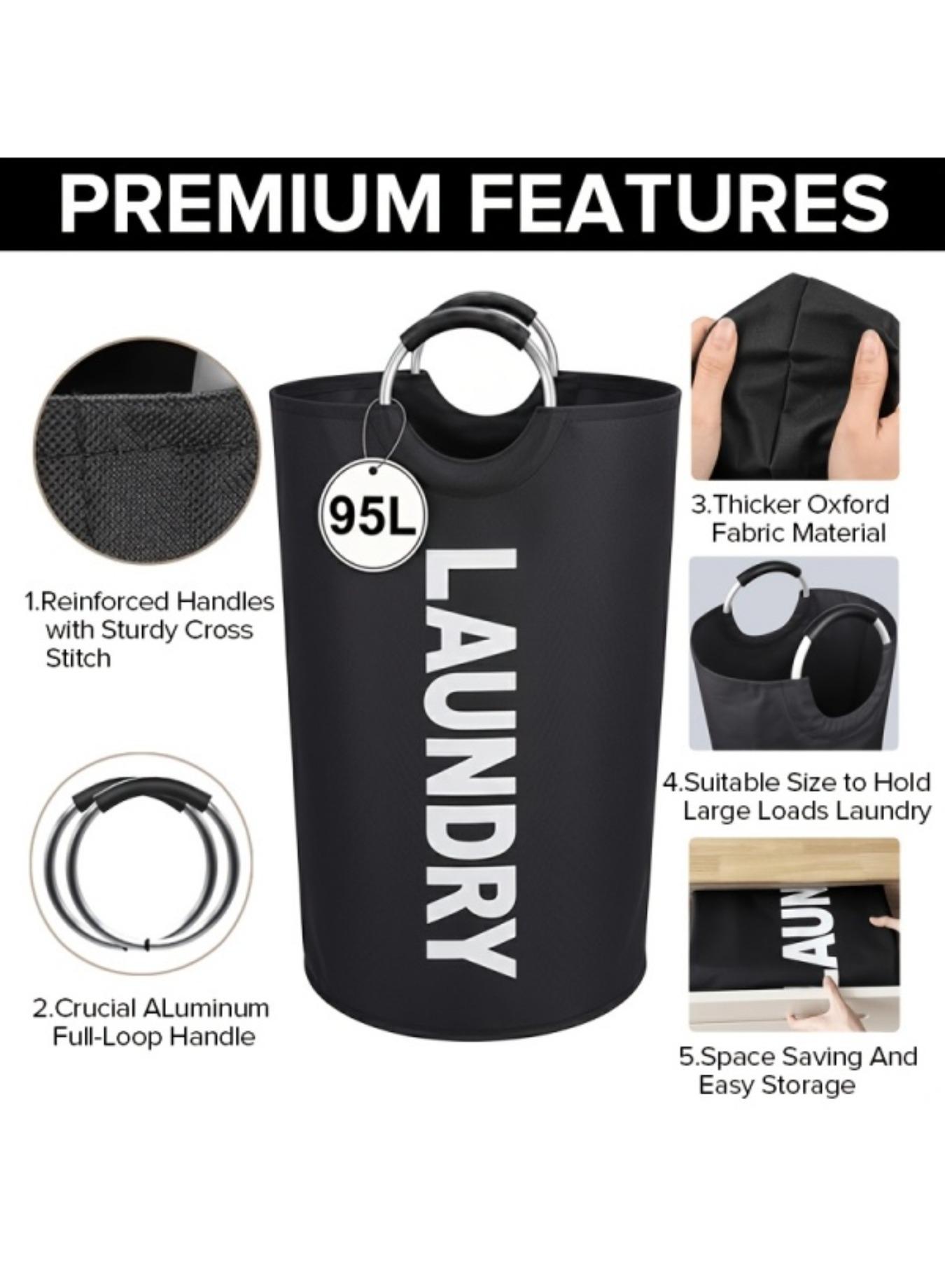 Large Capacity Laundry Basket Set, Oxford Fabric Foldable Bag, Ideal Home Dirty Clothes Hamper & Clothing Organizer