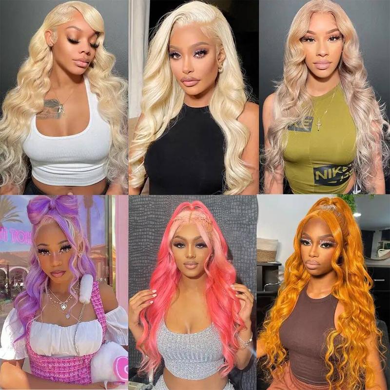 Blonde Body Wave Lace Front Wig HD Transparent Lace Human Hair Wigs 13x6 Lace Frontal Wave Wig Natural Hairline 180 Density