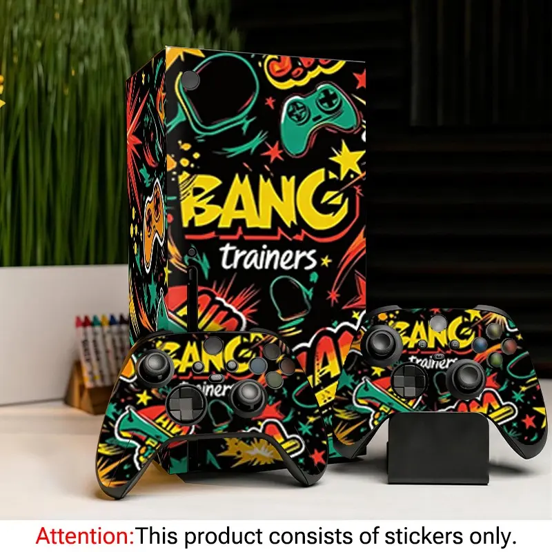 Graffiti Trendy Pattern Xbox Series X Vinyl Stickers, Waterproof Scratch-Resistant, Removable Without Residue, Full Coverage for Console & Controllers