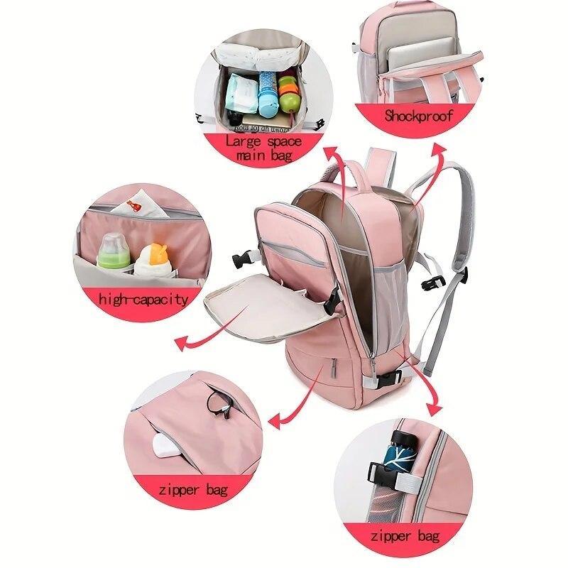 Large Capacity Waterproof Multilayer Travel Backpack with Shoe Storage, Casual Vintage Design for Daily Travel Use