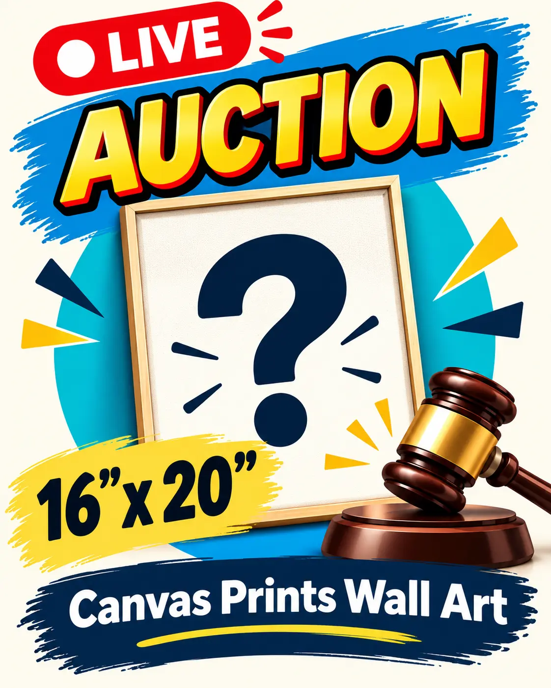Live Auction 16"x20" Canvas Prints Wall Art - Perfect for Home Decor and Art Enthusiasts
