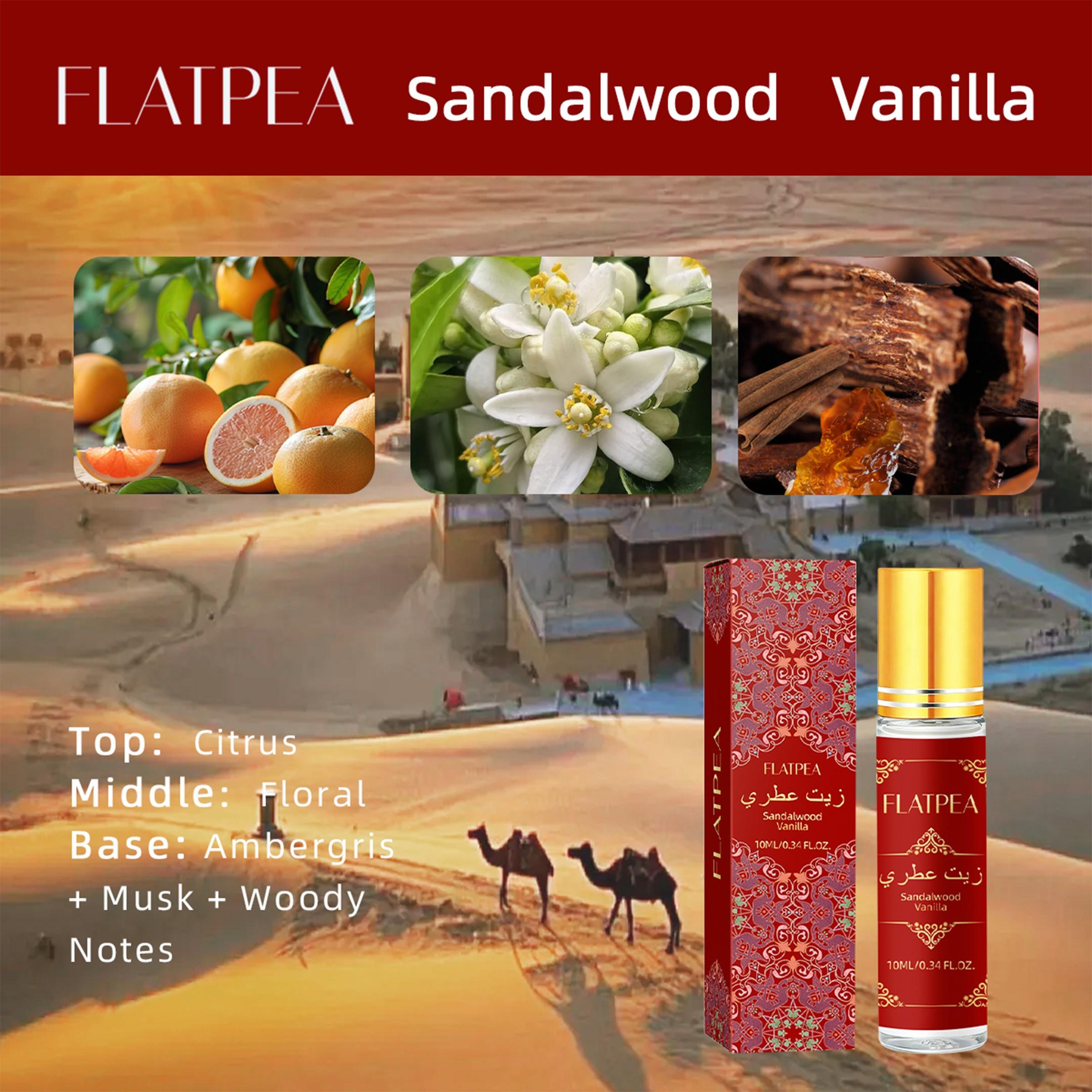 Clear Woody Warm Vanilla Rollerball Fragrance Oil, Sandalwood Vanilla Woody Scent, Alcohol-Free, Long-Lasting, 10ML, Retro Gift Box