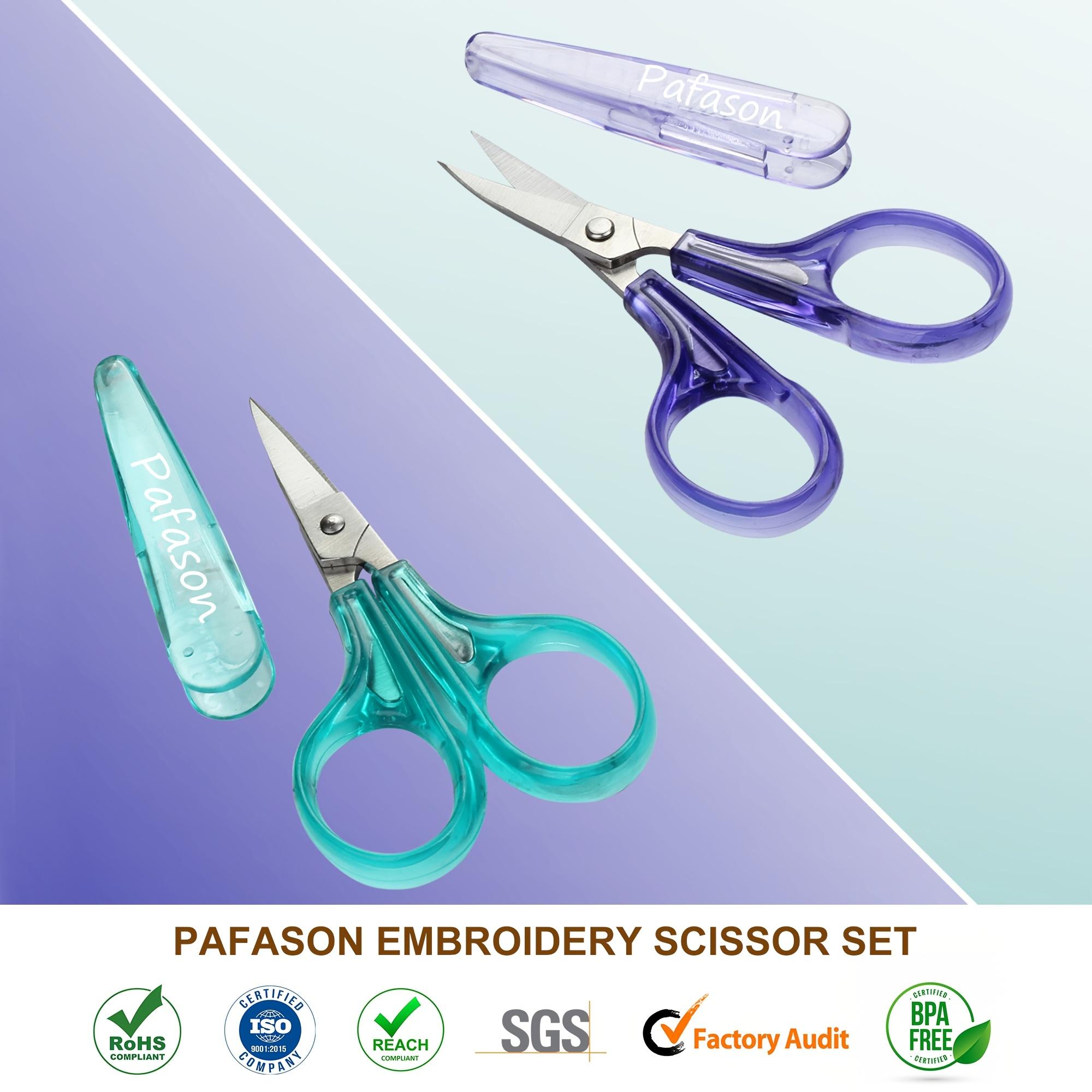 Precision Mini Scissors, Stainless Steel, Protective Cover, Sewing Tools - Ideal for Embroidery, Quilting, Sewing & Crafts