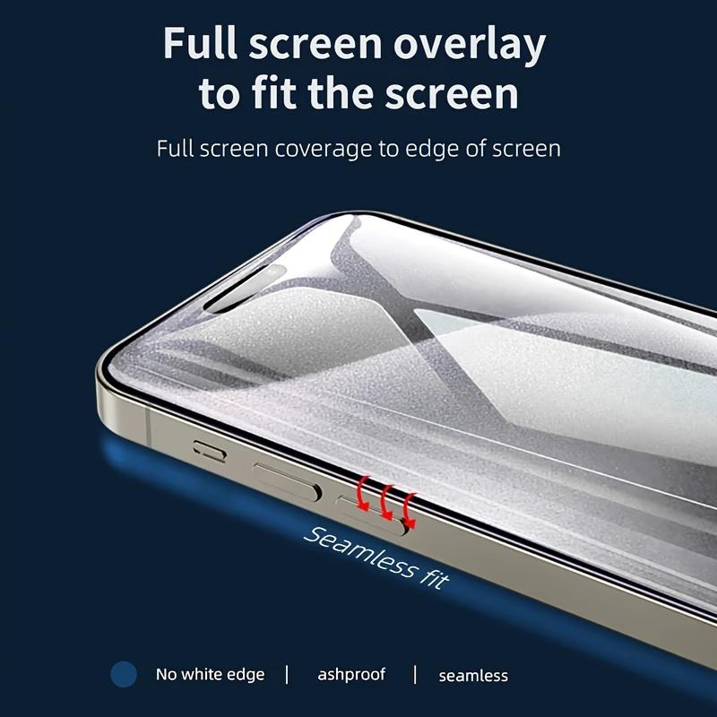 3 pack HD Hydrogel Soft Screen Protector for iPhone 17 Air/16e/17/16/15/14/13/12/11 Pro/Pro Max/Plus/XR/XS Max/X,Full-Screen Protection,Protective,High Transparency,Touch Sensitive,Anti-Scratch,Fingerprint Unlock Compatible,Easy to Install,non glass