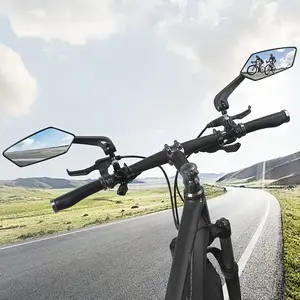 2 High-Definition Glass Adjustable Bike Rear Mirrors, 360-Degree Rotating Side Mirrors, Wide-Angle Reflective Safety Mirror for Mountain Bikes