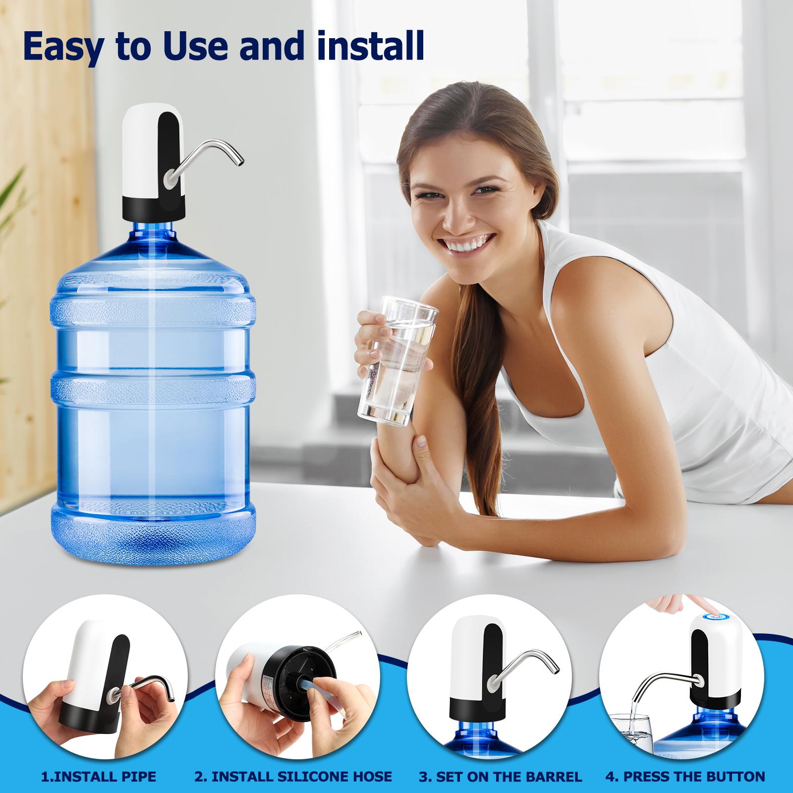 Water Dispenser for 5 Gallon Bottle - Rechargeable Water Pump for 5 Gal Jug, BPA-Free, Food Grade Silicone Hose, Stainless Steel Spout - 30-40 Days Battery Life, Easy One Switch Operation for Kitchen Outdoor Camping Office Water Dispenser for 5 Gallon Bottle - Rechargeable Water Pump for 5 Gal Jug, BPA-Free, Food Grade Silicone Hose, Stainless Steel Spout - 30-40 Days Battery Life, Easy One Switch Operation for Kitchen Outdoor Camping Office