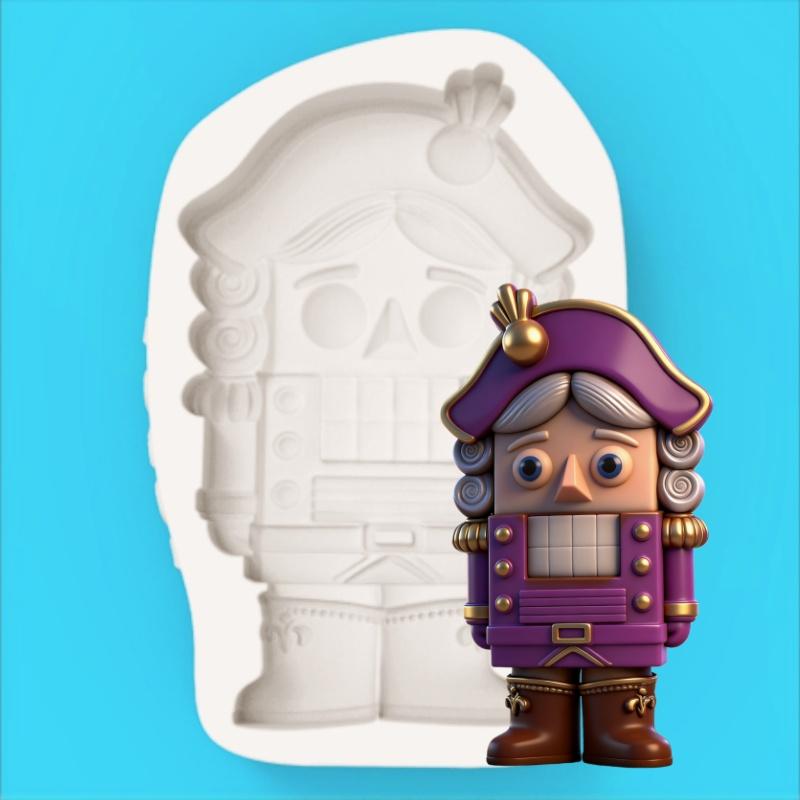 Classic Nutcracker Shape Mold High Precision Holiday Theme Chocolate Fondant Decoration Silicone Mould