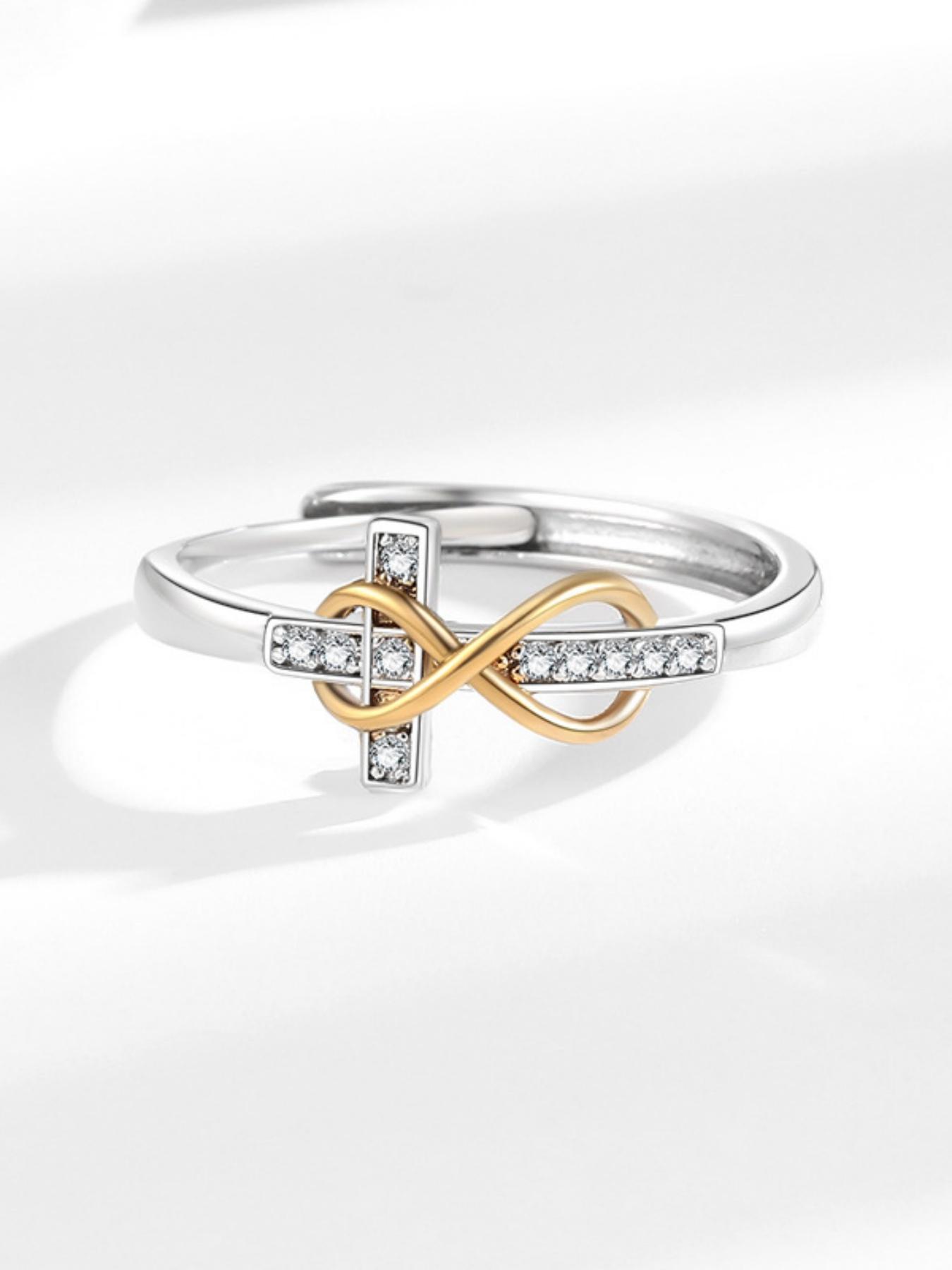 Infinite Symbol Number 8 Cross Ring, Fashion Index Finger Ring for Women, Perfect Gift for Dates, Essential Daily Wear Jewelry