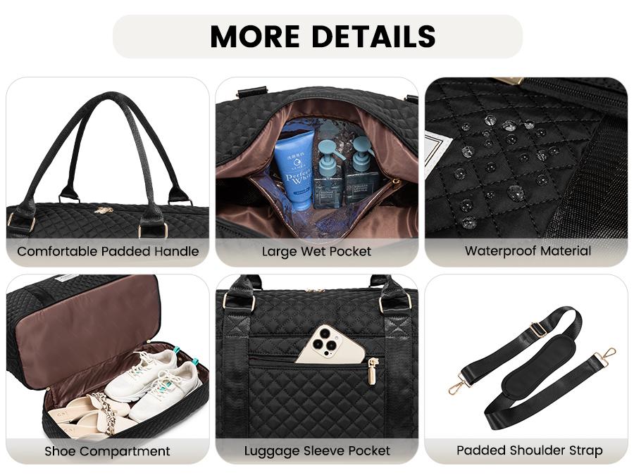 LOVEVOOK Weekender Bag Travel Duffel Bag with Shoe Compartment and Toiletry Bag for Women, Carry on Overnight Bag, Travel Essentials. SpringStatements LOVEVOOK Weekender Bag Travel Duffel Bag with Shoe Compartment and Toiletry Bag for Women, Carry on Overnight Bag, Travel Essentials. SpringStatements