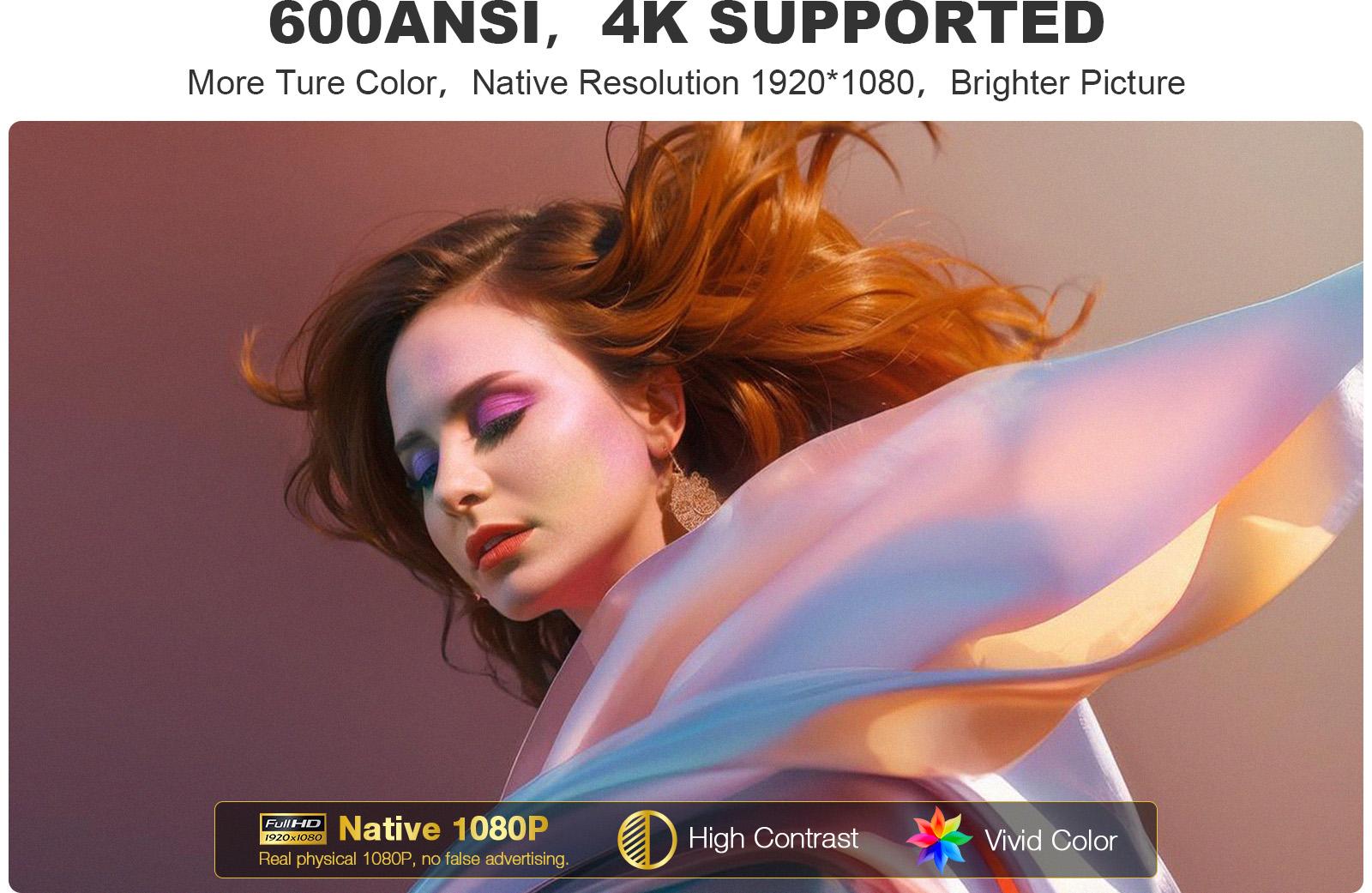 VOPLLS Netflix Certified Portable Projector Native 1080P Gaming | Outdoor Movie Mini Projector with Dual Auto Focus & Keystone Correction | 3D Dolby Audio, WiFi 6 & Bluetooth 5.0 | 50% Zoom for Home Theater, Camping, (600 ANSI Lumen, HDMI/USB-C)