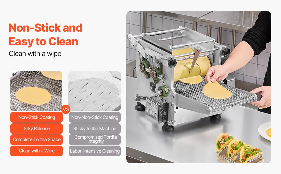VEVOR Electric Tortilla Maker, Automatic Corn Tortilla Making Machine with Non-Stick Coating and Two Molds(4 in+ 6 in), Electric Chapatti Machine Suitable for Produce Sopes Pita Tortilla Pizza