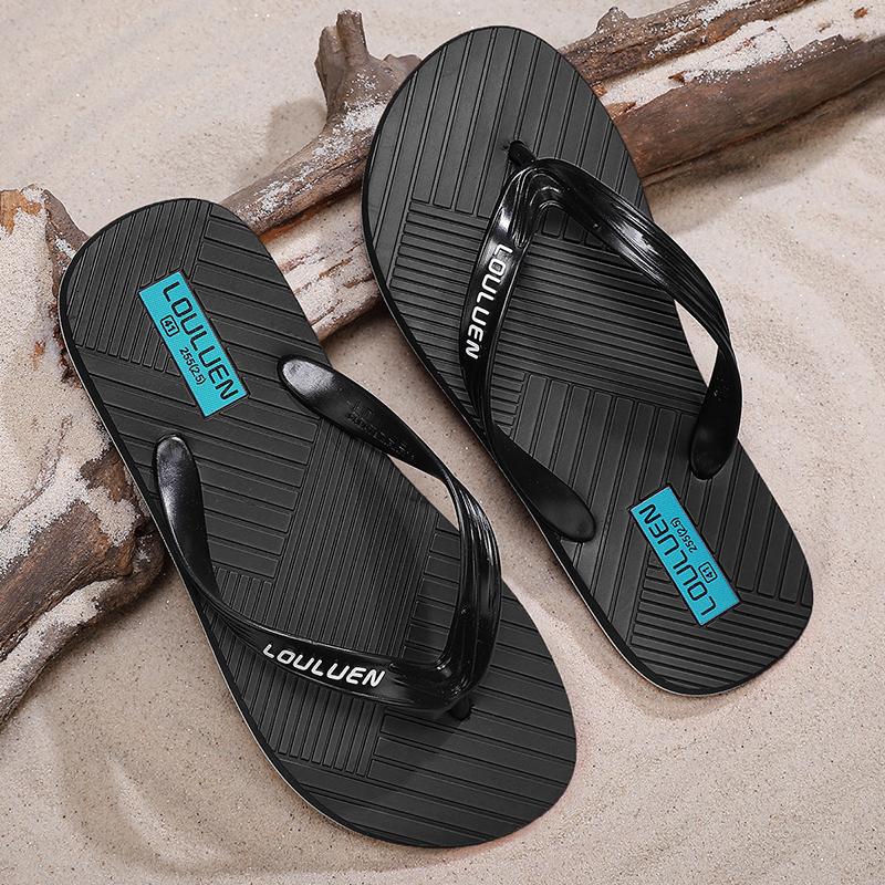 Men's Flip-Flops with Unique Texture, Comfortable Beach Sandals, Lightweight Water Shoes, Soft Non-Slip House Slippers for Summer