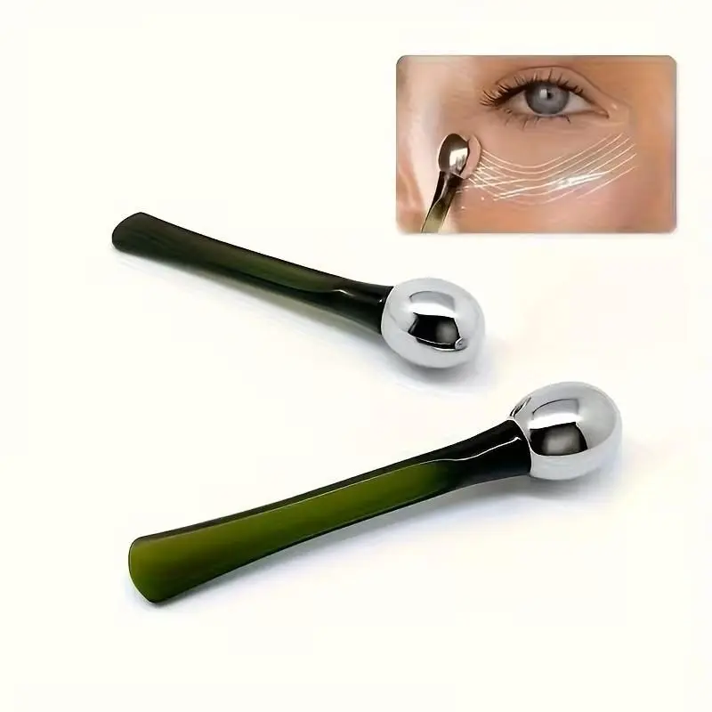 2pcs Eye Massage Rollers, Fragrance-Free Skincare Tool, Reduces Swelling and Dark Circles, Ergonomic Handle, Durable Plastic, Smooth Operation