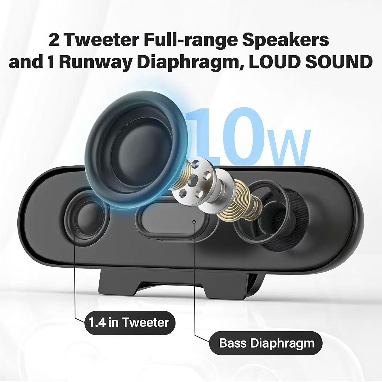 Computer speaker, monitor speaker, stereoscopic sound effect, adjustable volume, easy to clip onto the monitor without taking up space, wired audio, portable speaker, suitable for laptops, games, homes, conferences, desktops