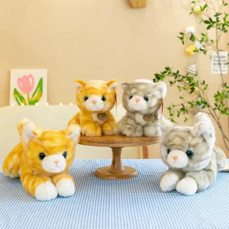 Kawaii Plush Cat Toy Stuffed Doll Cute Kitten Sitting Garfield Style Baby Kids Birthday Xmas Gift Lovely Pet Plushie for