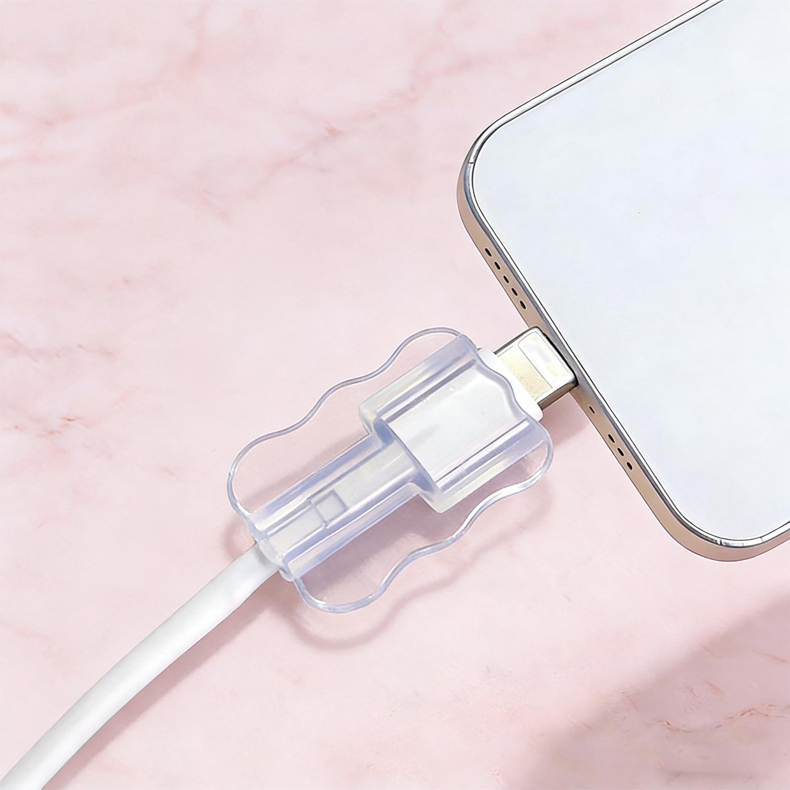 5Pack Cable Protector, Charging Cable Anti-Breaking Clips, USB Data Cable Case, Transparent Line Protector for Lightning, Typc-C, Micro USB Cables, Smartphone Protection Accessories