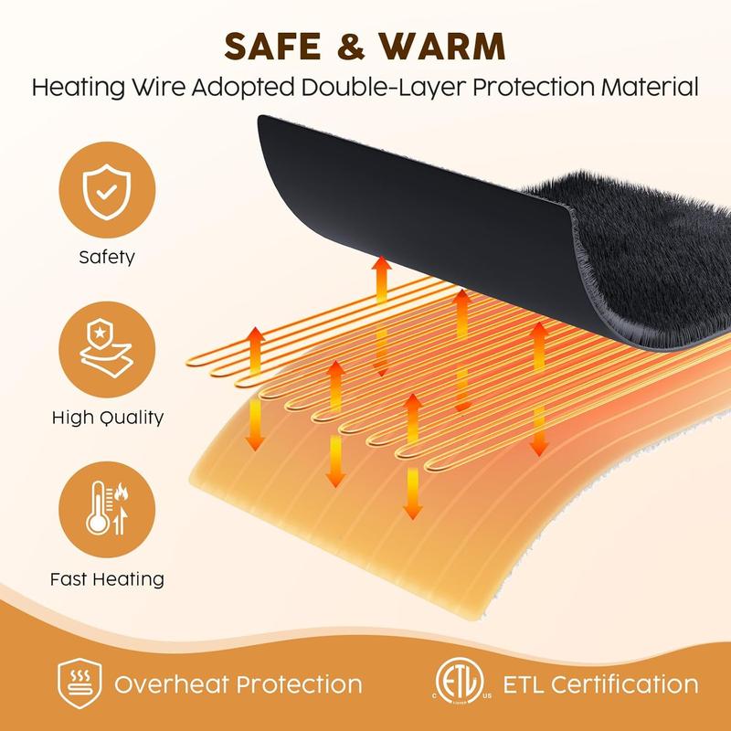 Heated Blanket King Size – 6 Heat Settings, 1-8 Hour Auto-Off Timer, Overheat Protection, Soft Flannel & Sherpa, ETL Certified, Electric Blankets Throw for Bed & Couch, Safe & Cozy Winter Heating Blanket