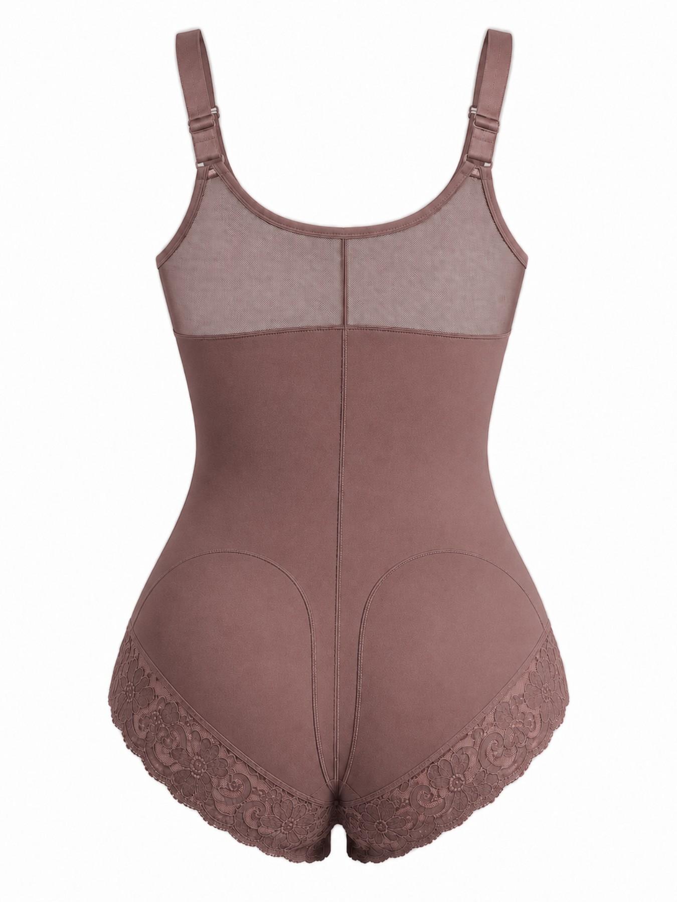 1 Count Women's Comfortable Smooth High Compression For Women Full Body Shaperwear, Colombian Shapewear, Fajas, Butt Lifting And Tummy Control Jumpsuit, Convenient Adjustable Straps Lace Trim Bodysuit, Crafted For Daily Shaping & Skin-Friendly Wear