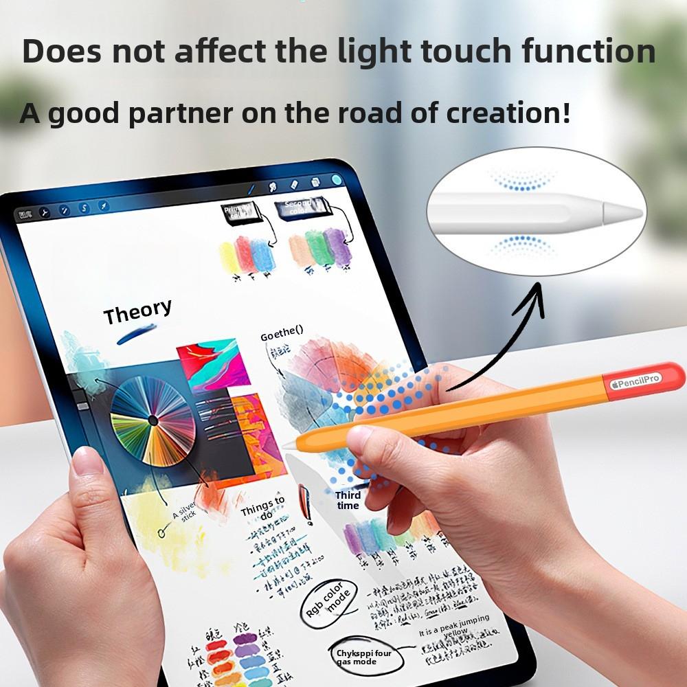 Silicone Colorful Touch Pen Case for Apple Pencil Gen 1 & 2, Anti-Slip Design, Durable and Stylish, Writing Support, Comfortable Top