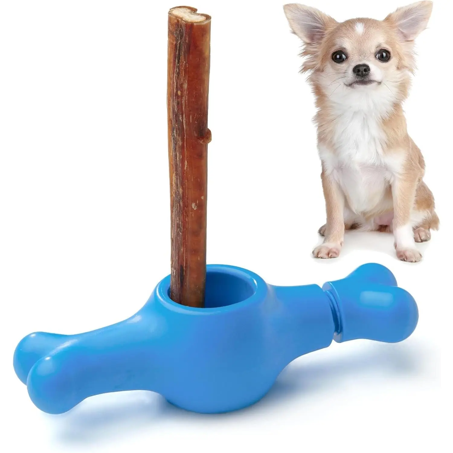 Small Choking-Safe Dog Bully Stick Holder - Indoor Furniture Accessory, See-Saw Shape, Long Screw Locking Mechanism