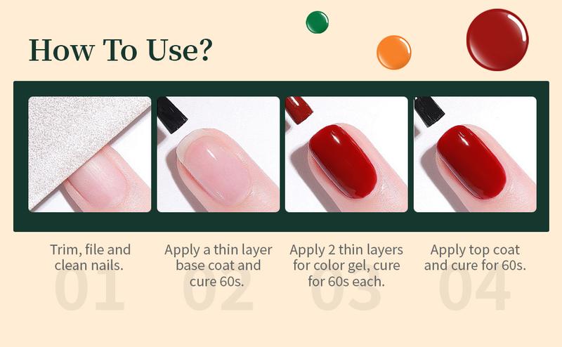 JEWHITENY 23PCS Gel Nail Polish Set 20 Colors Long Lasting Christmas Beauty Products for Salon at Home with Base Coat & Top Coat