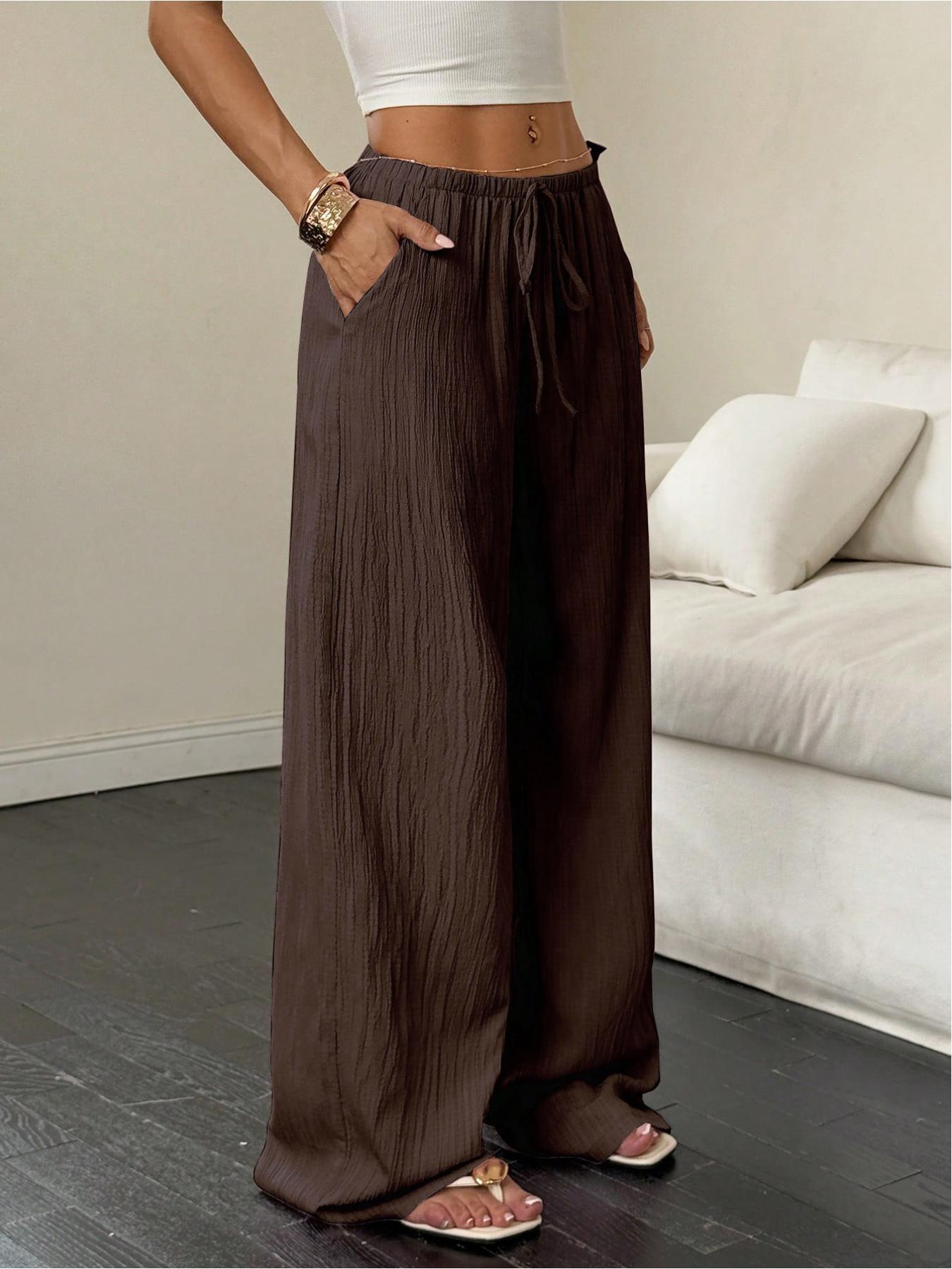 3/1 Counts Women's Linen-Like Polyester Casual Pants Wide Leg Summer Beach Palazzo Pants back to school,2026