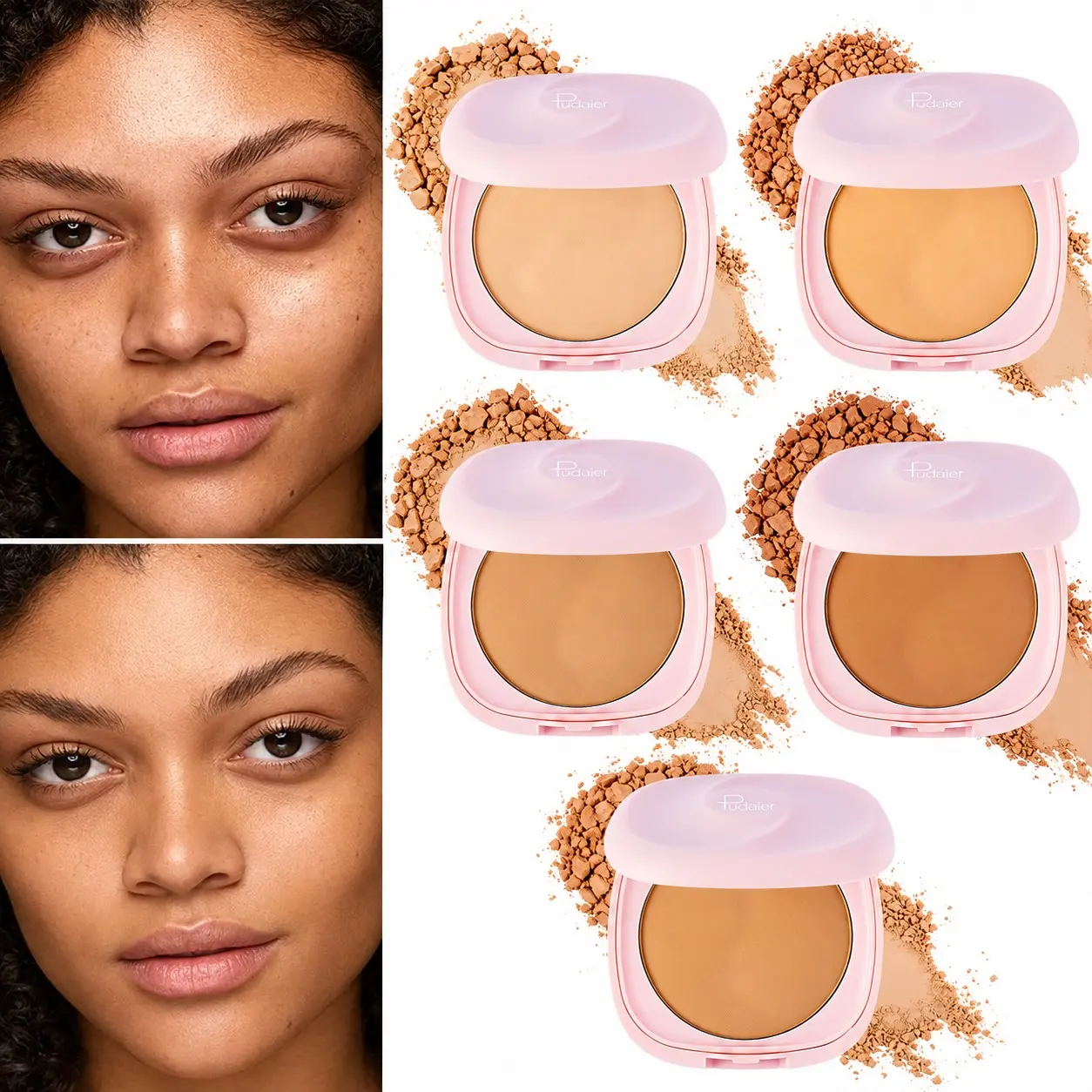 32 Color Oil Control Matte Setting Powder, Long-Lasting Flawless Finish, Includes Makeup Sponge, Full Coverage Face Makeup