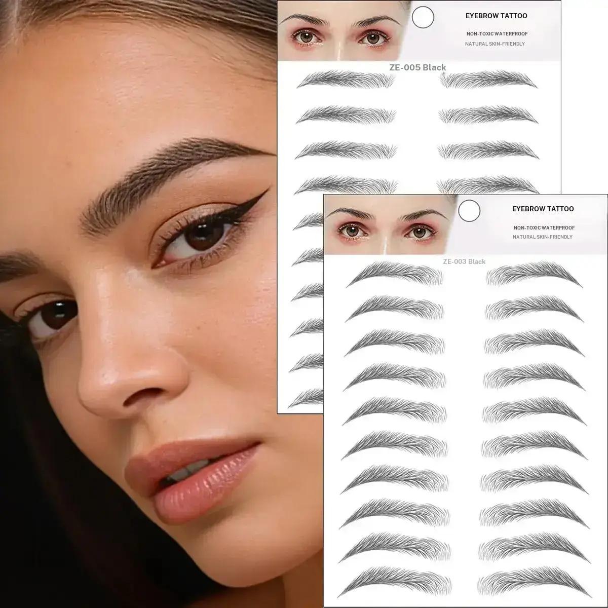 2 Pcs Realistic Eyebrow Stickers, Professional Tattoo Eyebrows, Quick Makeup, Natural Look, Easy Brow Lift, Authentic Makeup Effect