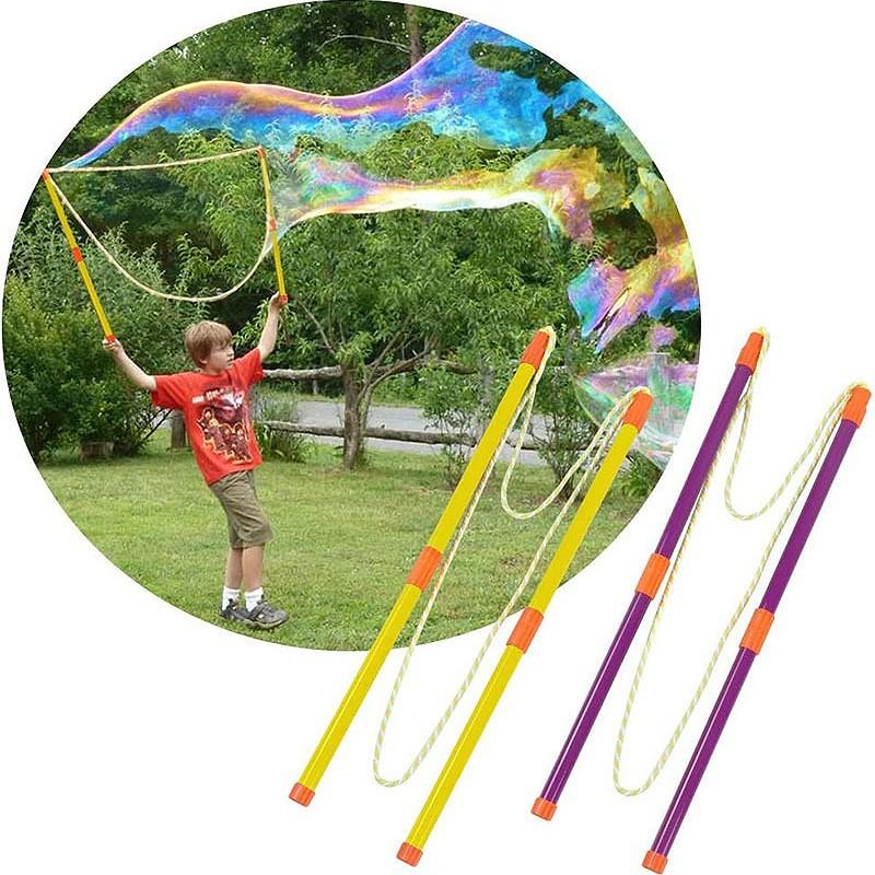 Children Giant Bubble Wand, Dual Rod Pull Rope Large Bubbles Toy, Outdoor Parent-Child Interactive Bubble Blower, Suitable for Boys Girls