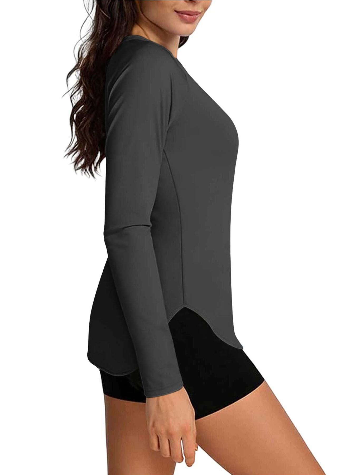 Women's Sun Protection Long Sleeve Athletic Tops, Anti-UV Quick Dry Lightweight Anti-Chafing Shirts, Outdoor Blouses for Hiking Travel & Workout