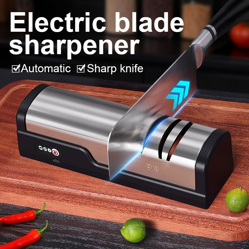 Electric Knife Sharpener, 1 Count Multifunctional Knife Sharpener, Household Knife Sharpener for Kitchen, Kitchenware, Kitchen Gadgets, Gift