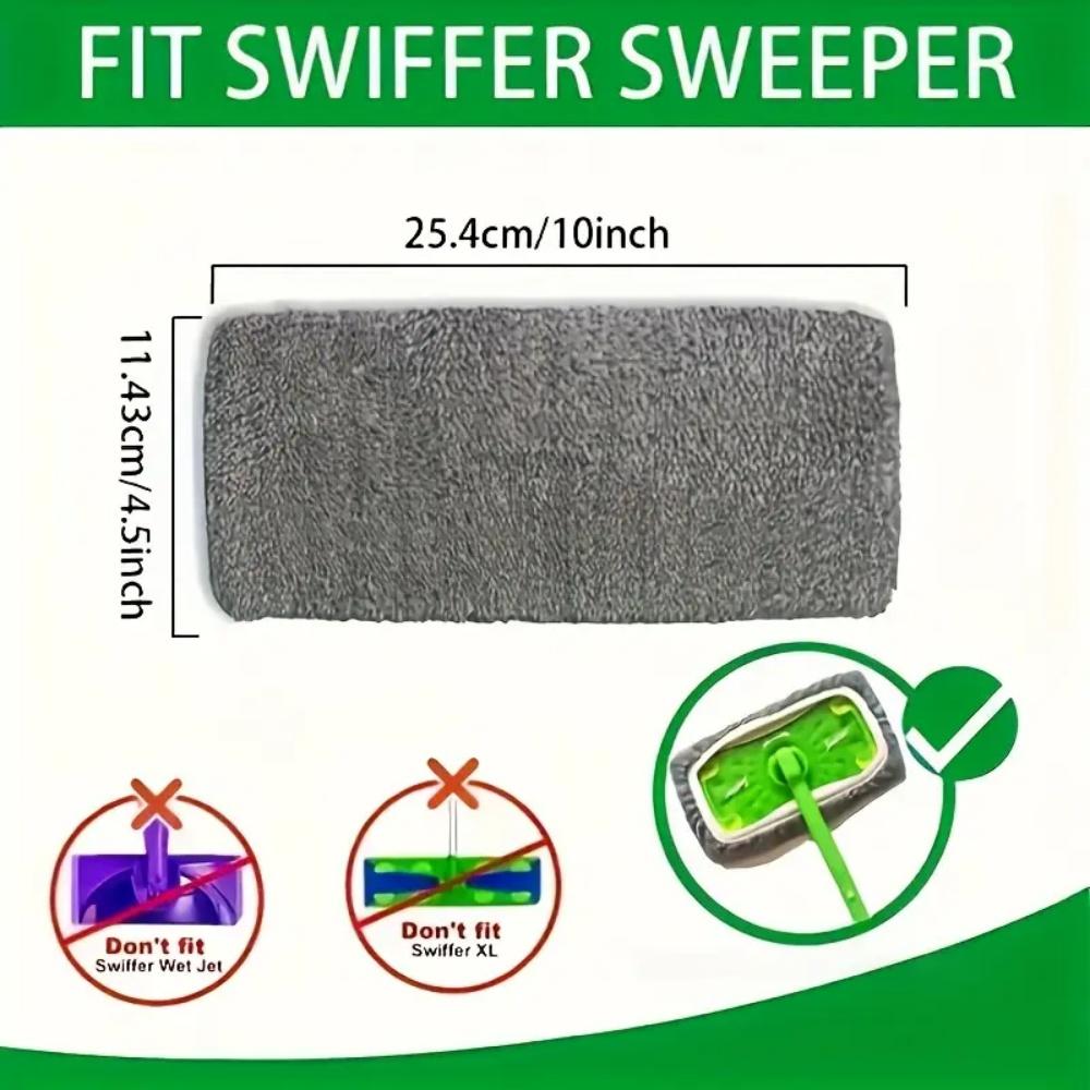 4 Pcs Reusable Ultra-fine Fiber Mop Pads High Water Absorption Universal Fit Most Standard Mops Firm Adhesion Cleaning Pads