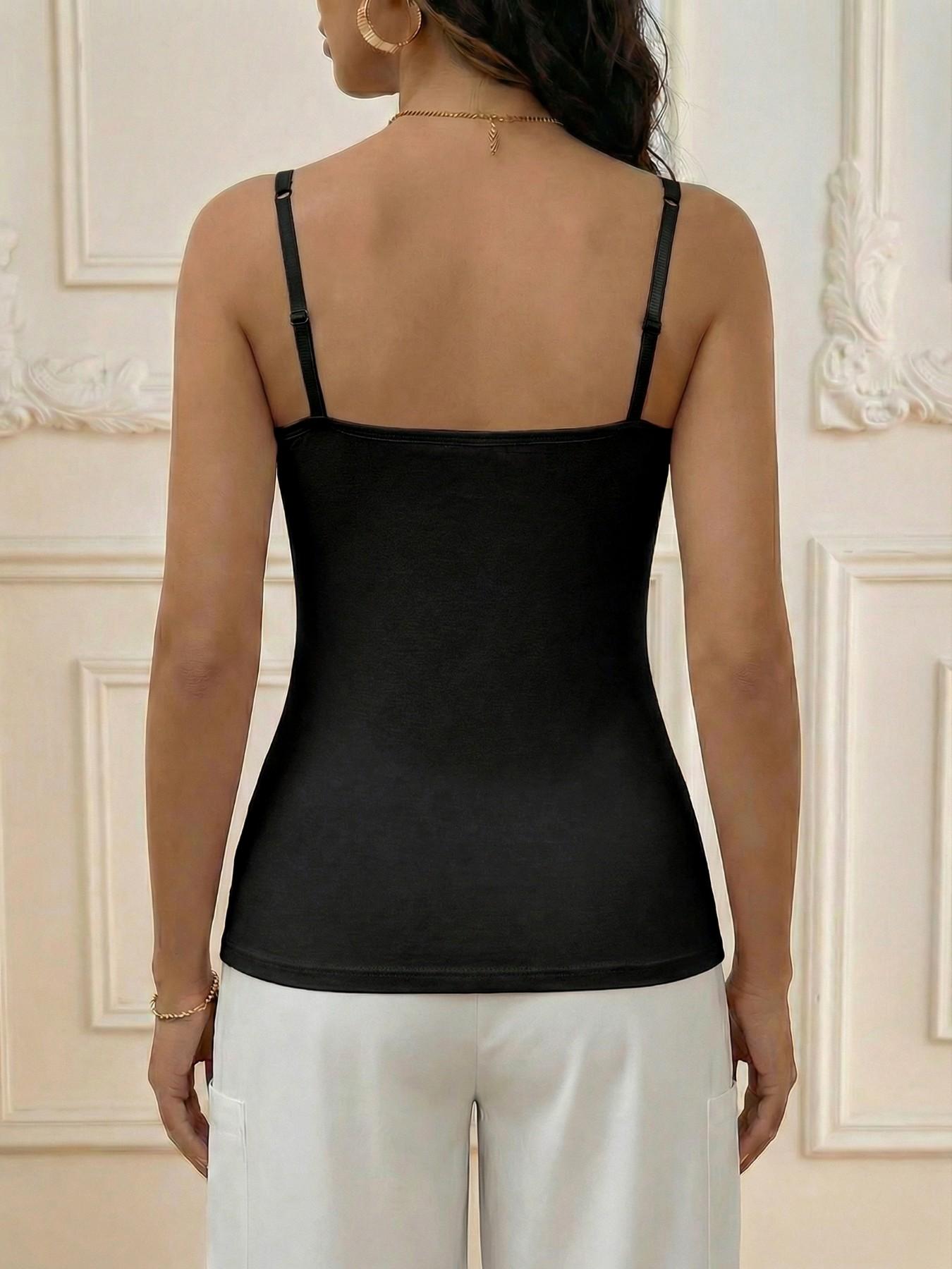 Camisole Tops for Women's Built in Bra,Sleeveless Adjustable Strap Buttery Soft Cami Soft Stretch Fit Basic Undershirt Tanks,Seamless Layering Tops,Casual Yoga Daily Wear,All Seasons, Underwear