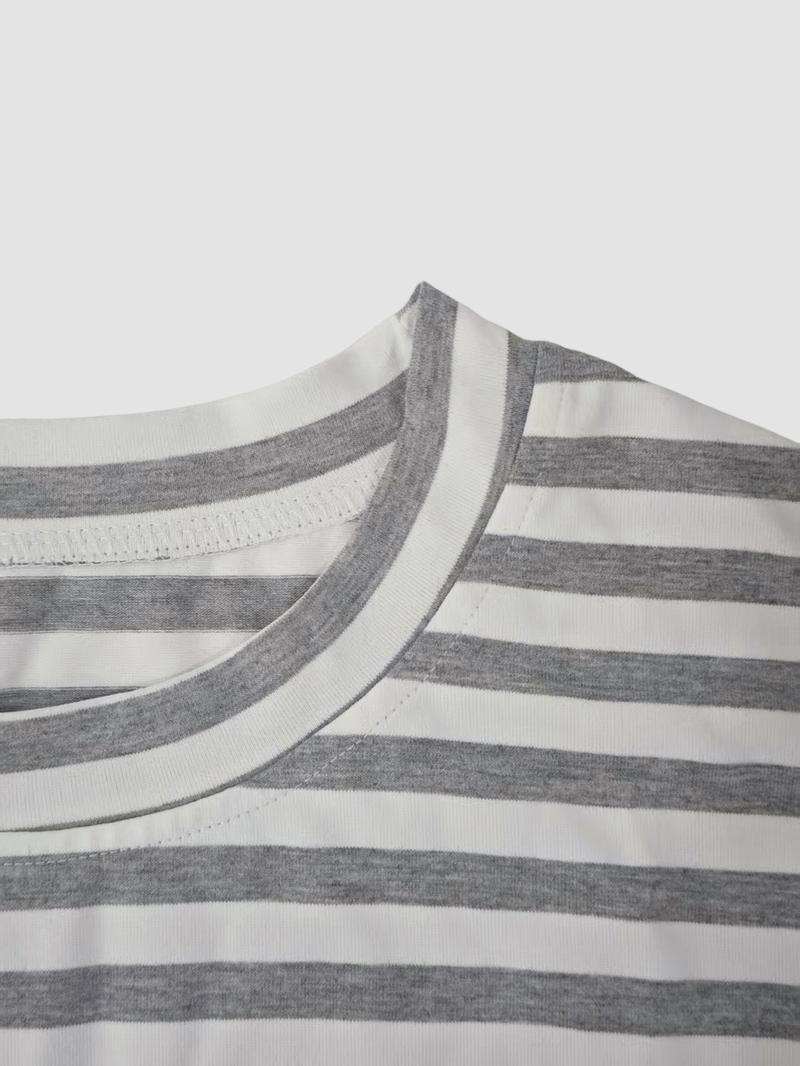 Women's Casual Striped Shorts Set, 2 Piece, Comfortable and Stylish, Perfect for Daily Wear, Ladies Fashion Clothing