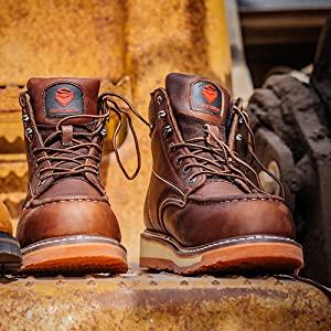 SUREWAY 6” Mens Heavy Duty Soft/Steel/Composite Toe Work Boots for Men,Comfortable & Durable,Goodyear Welt,Full Grain Leather,Oil/Slip Resistant,Wedge Moc Toe Industrial Construction Boots/Shoes SUREWAY 6” Mens Heavy Duty Soft/Steel/Composite Toe Work Boots for Men,Comfortable & Durable,Goodyear Welt,Full Grain Leather,Oil/Slip Resistant,Wedge Moc Toe Industrial Construction Boots/Shoes