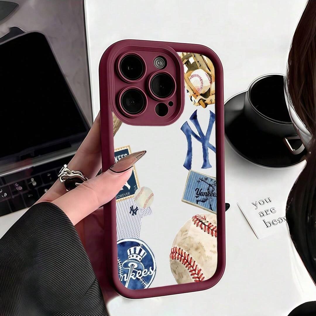 Baseball Pattern Phone Case with Precise Cutouts for Camera Protection, Shockproof Design for iPhone Models, Perfect Gift for Birthdays & Holidays