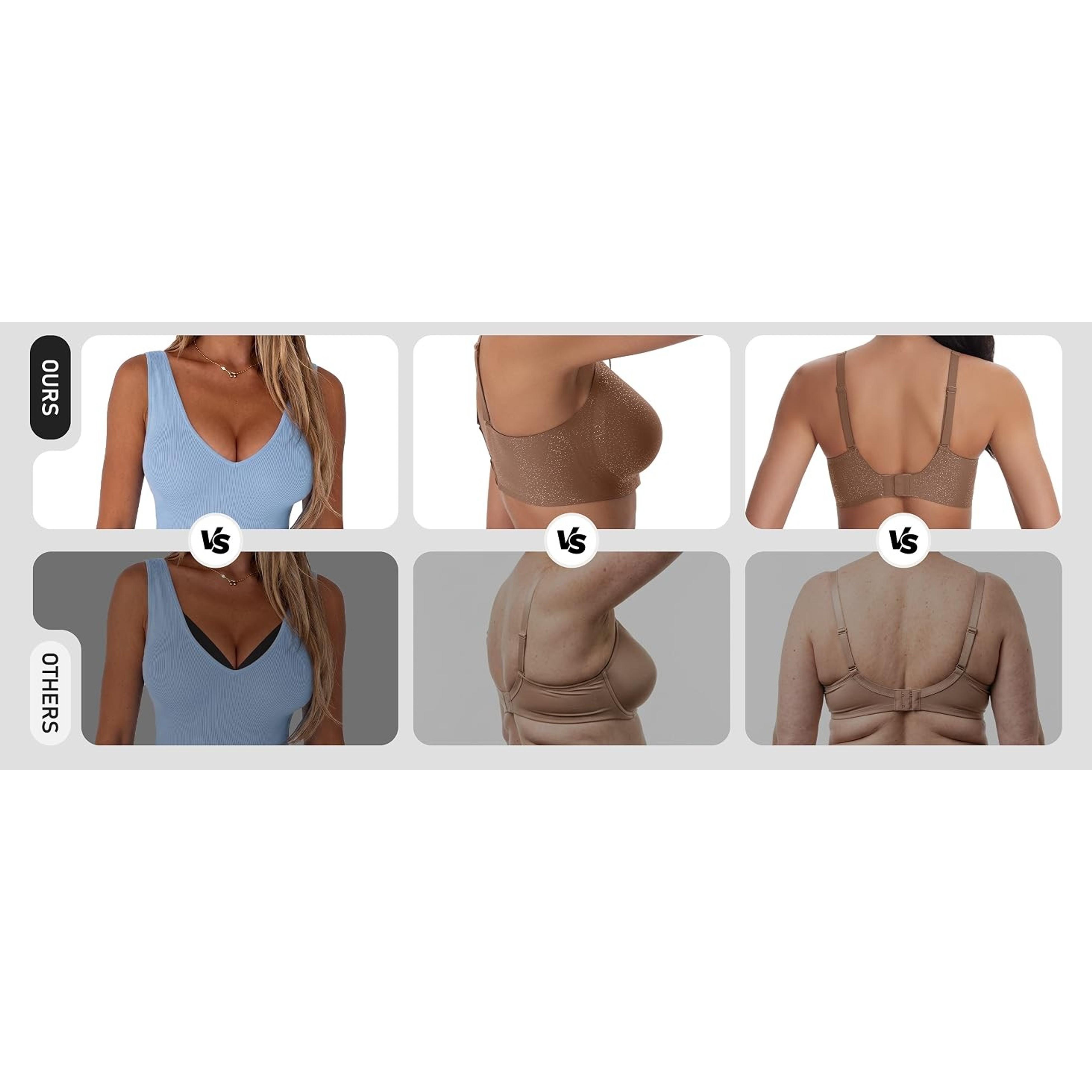 Womens Jelly Plunge Wireless Bralette T-Shirt Comfortable Bra