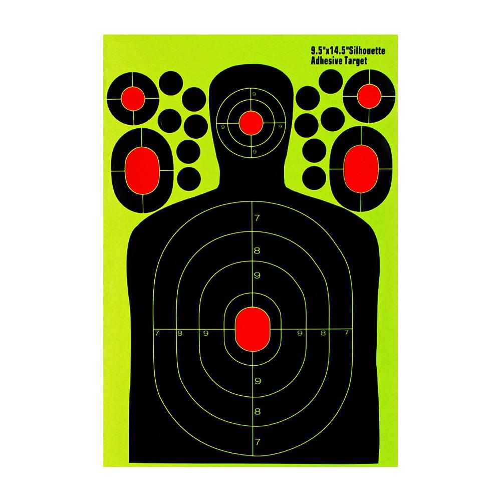 20/30 Pack 14.5 Inch Human Silhouette Shooting Targets, Reactive Splatter Fluorescent Glow Paper Targets, Impact Visible Training Paper For Outdoor Tactical Equipment Shooting Practice