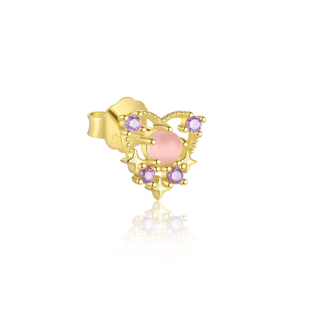 Tarnish Resistant S925 Sterling Silver Heart Shaped Earrings for Women with Colorful Zirconia Studs Delicate and Dainty Sweet Elegant Earring Set Gift